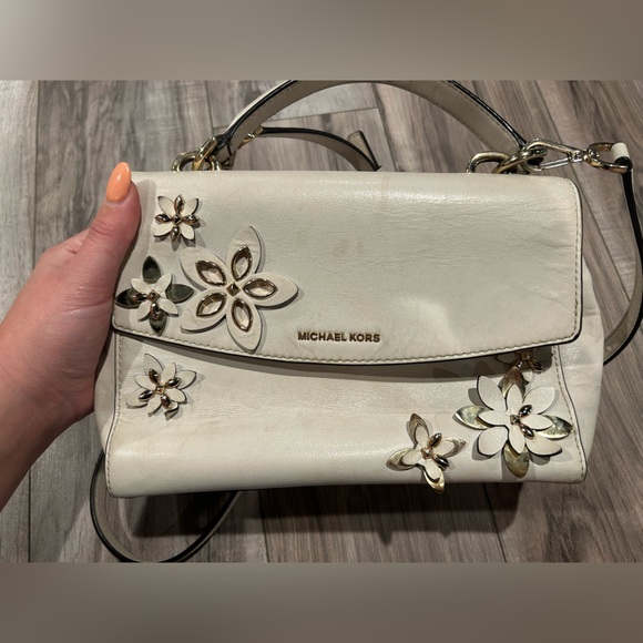 Michael Kors Handbags - PLAY CONDITION Michael Kors crossbody floral embellished bag